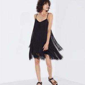 Raey Black Fringe Dress